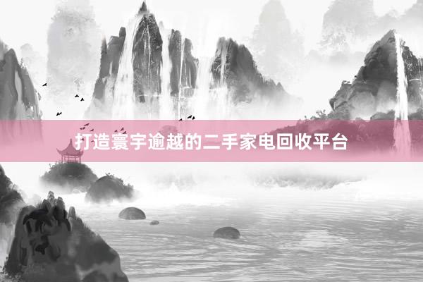 打造寰宇逾越的二手家电回收平台