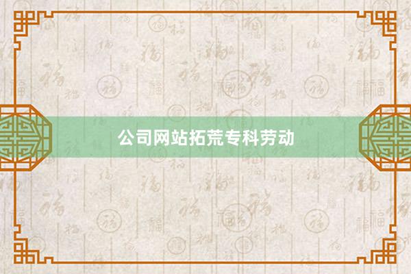公司网站拓荒专科劳动